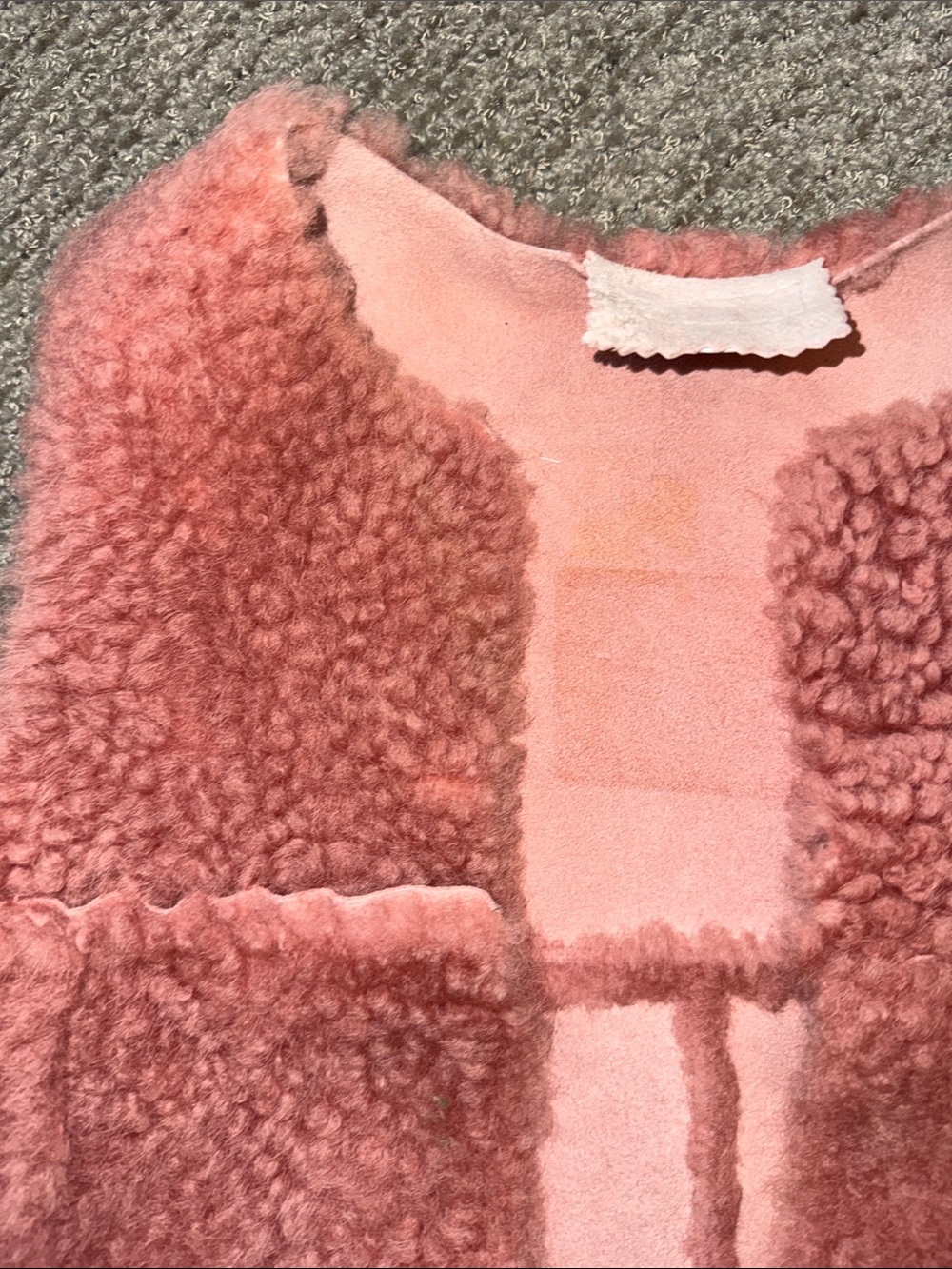 Marie Chantal Plush Shearling Sheep Skin UK Vest in Dusty Rose Size 6 - Picture 2 of 11